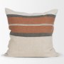 71435-CFD - Mason 22x22 Square Cream w/ Orange Stripe Pillow Cover w/Down Filler