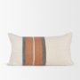 71436-CFD - Mason 14x26 Cream w/ Orange Stripe Pillow Cover w/Down Filler