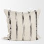 71437-CFD - Liv 22x22 Cream w/ Black Stripes Pillow Cover w/Down Filler