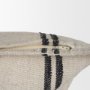71437-CFD - Liv 22x22 Cream w/ Black Stripes Pillow Cover w/Down Filler