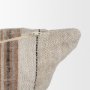 71440-CFD - Maeve 20x20 Square Natural Linen w/ Orange Stripes Pillow Cover w/Down Filler