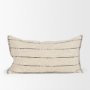 71448-CFD - Lyle 14x26 Lumbar Oatmeal w/ Black Stripes Decorative Pillow Cover