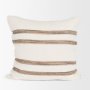 71458-CFD - Maryn 22x22 Square Cream w/ Brown Stripes Decorative Pillow Cover