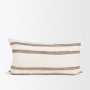 71459-CFD - Maryn 14x26 Lumbar Cream w/ Brown Stripes Decorative Pillow Cover