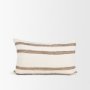 71460-CFD - Maryn 13x21 Lumbar Cream w/ Brown Stripes Decorative Pillow Cover