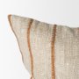 71461-CFD - Merrick 22x22 Square Natural Beige w/ Orange Stripes Decorative Pillow