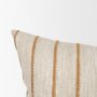 71462-CFD - Merrick 14x26 Lumbar Natural Beige w/ Orange Stripes Decorative Pillow