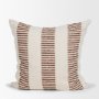 71463-CFD - Levon 22x22 Plush Cream w/ Orange Dashed Stripes Decorative Pillow Cover