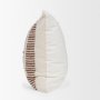71463-CFD - Levon 22x22 Plush Cream w/ Orange Dashed Stripes Decorative Pillow Cover
