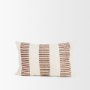 71464-CFD - Levon 13x21 Lumbar Plush Cream w/ Orange Dashed Stripes Decorative Pillow Cover