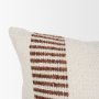 71464-CFD - Levon 13x21 Lumbar Plush Cream w/ Orange Dashed Stripes Decorative Pillow Cover