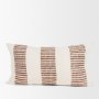 71465-CFD - Levon 14x26 Lumbar Plush Cream w/ Orange Dashed Stripes Decorative Pillow Cover