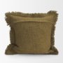 71535-CFD - Kambal 20x20 Dark Olive Cotton Pillow Cover w/Down Filler