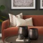 71463-CFNA - Levon 22x22 Plush Cream w/ Orange Dashed Stripes Pillow Cover w/Non-Allergen Filler