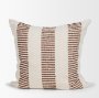 71463-CFNA - Levon 22x22 Plush Cream w/ Orange Dashed Stripes Pillow Cover w/Non-Allergen Filler
