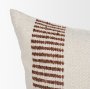 71463-CFNA - Levon 22x22 Plush Cream w/ Orange Dashed Stripes Pillow Cover w/Non-Allergen Filler