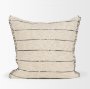 71447-CFNA - Lyle 20x20 Square Oatmeal w/ Black Stripes Pillow Cover w/Non-Allergen Filler