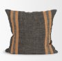 71427-CFNA - Mercer 20x20 Square Black w/Orange Stripes Pillow Cover w/Non-Allergen Filler