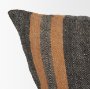 71427-CFNA - Mercer 20x20 Square Black w/Orange Stripes Pillow Cover w/Non-Allergen Filler