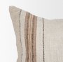 71440-CFNA - Maeve 20x20 Square Natural Linen w/ Orange Stripes Pillow Cover w/Non-Allergen Filler