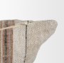 71440-CFNA - Maeve 20x20 Square Natural Linen w/ Orange Stripes Pillow Cover w/Non-Allergen Filler