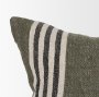 71433-CFNA - Hunter 20x20 Square Oatmeal w/ Green Stripe Pillow Cover w/Non-Allergen Filler