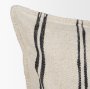 71437-CFNA - Liv 22x22 Cream w/ Black Stripes Pillow Cover w/Non-Allergen Filler