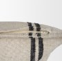 71437-CFNA - Liv 22x22 Cream w/ Black Stripes Pillow Cover w/Non-Allergen Filler