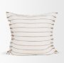 71444-CFNA - Willow 20x20 Square Cream w/ Camel Stripes Pillow Cover w/Non-Allergen Filler