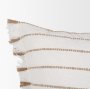 71444-CFNA - Willow 20x20 Square Cream w/ Camel Stripes Pillow Cover w/Non-Allergen Filler