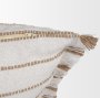 71444-CFNA - Willow 20x20 Square Cream w/ Camel Stripes Pillow Cover w/Non-Allergen Filler