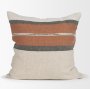 71435-CFNA - Mason 22x22 Square Cream w/ Orange Stripe Pillow Cover w/Non-Allergen Filler