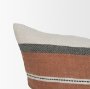 71435-CFNA - Mason 22x22 Square Cream w/ Orange Stripe Pillow Cover w/Non-Allergen Filler