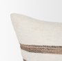 71458-CFNA - Maryn 22x22 Square Cream w/ Brown Stripes Pillow Cover w/Non-Allergen Filler
