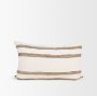 71460-CFNA - Maryn 13x21 Lumbar Cream w/ Brown Stripes Pillow Cover w/Non-Allergen Filler