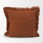 71555-CFNA - Kambal 20x20 Copper Rust Cotton Pillow Cover w/Non-Allergen Filler