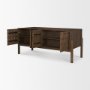71290 - Trellyn Dark Brown Solid Wood Carved Woven Desk