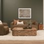 71196 - Saga Textured Brown Plush Fabric 3 Seater Sofa