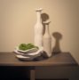 71582 - Runa Small Taupe Ceramic Rustic Decorative Bottle