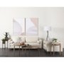 69623 - Loretta 40.7L x 36.2W x 33.9H Cream Fabric Chair W/ Two Bolster Cushions
