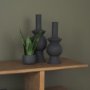 71576 - Veda Small Black Metal Geometric Vase