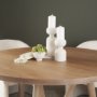 71658 - Pelar Small Matte White Metal Stacked Pillar Candle Holder