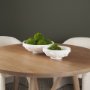 71664 - Punto Large White Paper Mache Dotted Centerpiece Bowl