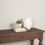 71666 - Basma White Scale Textured Ceramic Vase w/ Handles