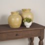 71667 - Melo Small Distressed Citron Yellow Ceramic Vase