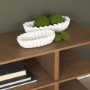 71672 - Camelia Large Fluted White Paper Mache Round Centerpiece Bowl