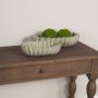71677 - Camelia Fluted Sage Green Paper Mache Long Centerpiece Bowl