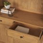 71715-AB - Carrington 85" Sideboard & Hutch | Brown Oak Wood w/ Brass Hardware