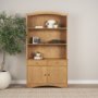 71715-AB - Carrington 85" Sideboard & Hutch | Brown Oak Wood w/ Brass Hardware