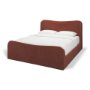 71824-ABC - Sienna Queen Upholstered Bedframe w/ Footbed | Curved Headboard | Burgundy Fabric